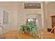 Dining room shows neutral wall colors and an entryway to the upper loft area and kitchen at 170 Habersham Dr, Fayetteville, GA 30214
