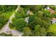 Aerial view of a home surrounded by lush trees, a road, and greenery in a residential area at 2810 Jodeco Ter, Jonesboro, GA 30236