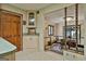 Kitchen with eating area featuring paneled wood doors and traditional cabinetry at 120 Tall Pine Dr, Fayetteville, GA 30214