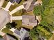 Aerial view of homes with manicured lawns in a suburban neighborhood at 1152 Strath Clyde Way, Mcdonough, GA 30253