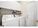 Functional laundry room with white cabinets and modern washer and dryer at 3206 Abbott Dr # 12, Powder Springs, GA 30127