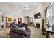 Spacious living room with vaulted ceilings, fireplace, and plenty of seating at 3206 Abbott Dr # 12, Powder Springs, GA 30127