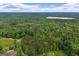 Captivating aerial view of a landscape filled with trees, under a partly cloudy sky, showing the expansive scenery at 6605 Old White Mill Rd, Fairburn, GA 30213