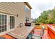 Outdoor deck with dining table, chairs, and grill, perfect for entertaining at 1373 Fall River Dr, Conyers, GA 30013
