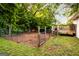 Large backyard with a fenced-in area and a deck with stairs at 361 N Dogwood Ave, Social Circle, GA 30025