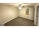 Carpeted bedroom features ceiling fan and window with blinds at 2229 Sharon Way, Decatur, GA 30032