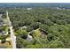 Aerial view outlines the property's location, highlighting its expansive land in a serene, wooded neighborhood at 20 Allie Dr, Mcdonough, GA 30252