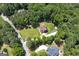 Stunning aerial view of property with lush greenery, showcasing the home's private, wooded setting at 20 Allie Dr, Mcdonough, GA 30252