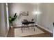 A bright home office featuring hard wood flooring and modern decor for a productive workspace at 219 Maple Creek Chase, Woodstock, GA 30188