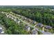 Aerial view of a residential neighborhood with tree-lined streets and well-maintained homes at 2750 Brentwood Estates Ct, Cumming, GA 30041