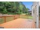 Spacious wooden deck with railing overlooking the lush backyard at 2750 Brentwood Estates Ct, Cumming, GA 30041