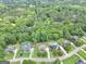 Expansive aerial view showcasing the property's boundaries, situated amongst lush trees in a residential area at 186 Ashley Dr, Mcdonough, GA 30252