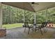 Covered patio space with outdoor seating overlooking the backyard at 45 Coral Ridge Ct, Palmetto, GA 30268