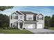 Charming two-story home with white brick, dark shutters, and a two-car garage at 1208 Trombone Way # 106, Mcdonough, GA 30252
