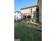 The backyard has a stone path that leads to a fountain and a deck with stairs at 1010 Forest Overlook Sw Dr, Atlanta, GA 30331