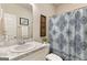 Bathroom features include a marble vanity and patterned shower curtain at 344 Dylan Way, Mcdonough, GA 30252