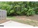 Lush backyard with grass, woods, concrete patio and privacy fence at 2714 Haynescrest Dr, Grayson, GA 30017