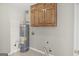 Utility room with water heater and upper cabinet at 19 Indian Bluff Dr, Sharpsburg, GA 30277