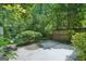 A backyard featuring mature trees and plants at 5490 Chemin De Vie, Sandy Springs, GA 30342
