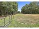 Fenced horse pasture lined with trees; open space for equestrian activities at 109 Cannon Road, Sharpsburg, GA 30277