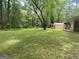 Large private backyard with grass and trees providing ample shade and privacy at 2934 Union Grove Rd, Conyers, GA 30012