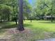Wide open lawn with grass and lots of shade trees. Glimpse of the home on the right side of the frame at 2934 Union Grove Rd, Conyers, GA 30012