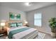 Bedroom enhanced with soft decor, a comfortable bed, and stylish bedside tables at 1638 River Trc, Auburn, GA 30011