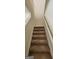 Carpeted staircase with white banister at 1562 Onalee Dr, Hampton, GA 30228