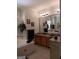 Bright bathroom with a soaking tub, large mirror, and granite countertops at 531 Grant Rd, Brooks, GA 30205