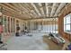 Spacious unfinished basement, ready for customization, with framing and ample natural light at 415 Discovery Lake Dr, Fayetteville, GA 30215