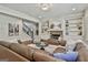 Comfortable living room with a fireplace, built-in shelves, and a cozy seating area at 101 Sumner Place Ct, Peachtree City, GA 30269