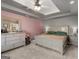 Elegant main bedroom with tray ceiling, and ensuite bath at 138 Brookhaven Dr, Villa Rica, GA 30180