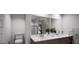 Bathroom showcasing dual sinks, granite countertop, and tiled shower at 2024 Piccolo Ct # 228, Mcdonough, GA 30252