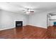 Spacious living room featuring a fireplace and hardwood floors at 4506 White Rd, Douglasville, GA 30135