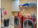 Well-organized laundry room with front-load machines, overhead shelving, and a utility sink at 4128 Hunt Sw St, Covington, GA 30014