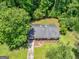 Aerial view of house with lush greenery, landscaped yard, and a brick facade at 1356 Lori Ct, Conley, GA 30288