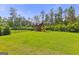 Large backyard features a play area and beautiful lawn for outdoor activities at 229 Widener Way, Peachtree City, GA 30269