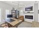 Bright office featuring modern lighting, stylish desk, and cozy fireplace at 229 Widener Way, Peachtree City, GA 30269