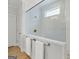 Walk-in shower with white subway tile, rain shower head, and glass enclosure at 229 Widener Way, Peachtree City, GA 30269