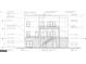 Architectural drawing showcases the back elevation with stucco panels, insulated windows, and an aluminum handrail at 1301 Lavista Ne Rd, Atlanta, GA 30324