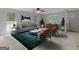 Bright living room featuring a modern gray sofa, accent chairs, and a stylish rug at 4382 Highway 42 S, Locust Grove, GA 30248