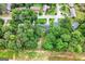 An aerial view of the property in a verdant neighborhood featuring mature trees and well-maintained lawns at 1226 Pine Knoll, Conyers, GA 30013