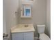 Cozy bathroom with single sink vanity, toilet, and a medicine cabinet at 823 Hennepin Ter, Mcdonough, GA 30253