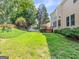 Lush backyard with green lawn and mature landscaping, bordered by a wooden fence at 2810 Promenade Pl, Buford, GA 30519