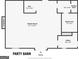 Floor plan of party barn featuring media room, bar, bathroom, office, fireplace, and payphone booth at 441 Crumbley Rd, Mcdonough, GA 30252