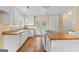 Spacious eat-in kitchen featuring an island, stainless steel appliances, and a garden view at 441 Crumbley Rd, Mcdonough, GA 30252