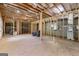 Spacious unfinished basement with exposed ceiling and framed walls, offering potential for customization at 155 Grace Hope Dr, Brooks, GA 30205