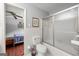 Bathroom features a glass enclosed shower and a toilet at 1533 High Haven Ne Ct, Atlanta, GA 30329