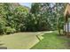 Large backyard with mature trees and lush green grass at 160 Country Mill Ln, Stockbridge, GA 30281
