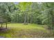 Green backyard with mature trees offers a private retreat surrounded by nature and open space at 392 Hightower Ridge Rd, Covington, GA 30014